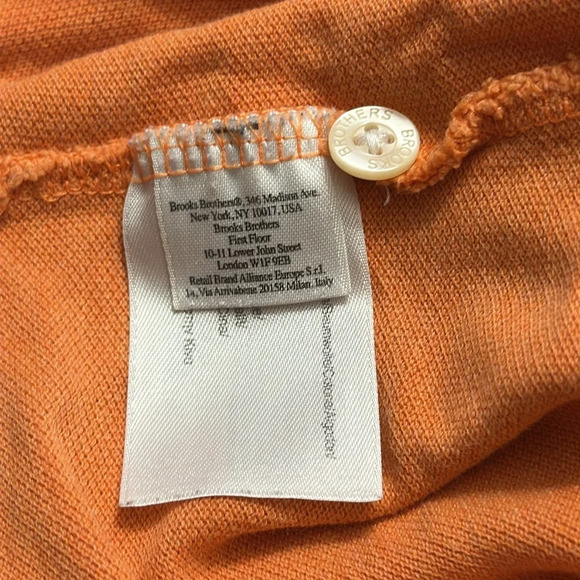 Brooks Brothers Orange Performance Polo Original Fit Cotton Size Large - Picture 7 of 7